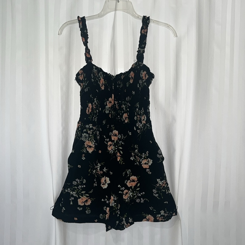 Lily Rose Floral Romper with tie up detailing on front